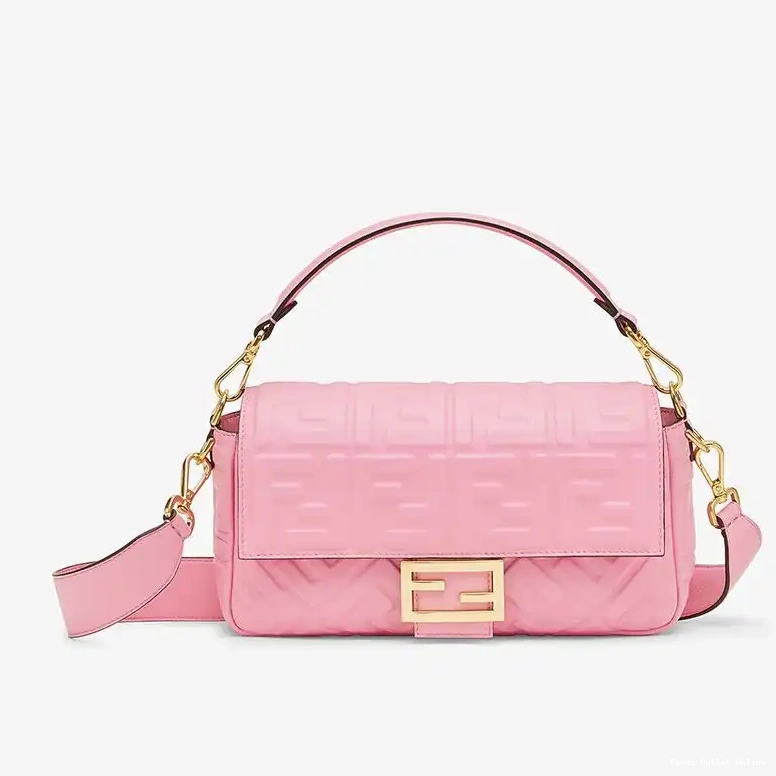 Affordable In Bag Medium Nappa Leather Motif Baguette Fendi Pink FF 0510